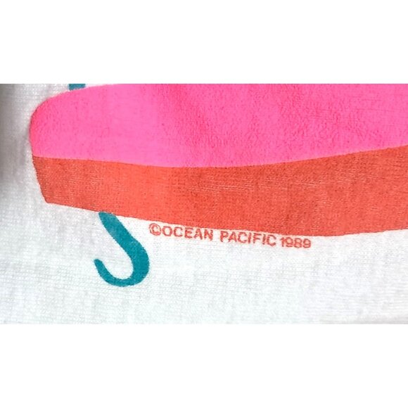 Vintage OP Womens Crop Top Neon Surfing 1989 Ocean Pacific Shirt Single Stitch - Picture 3 of 9